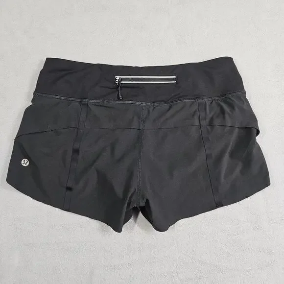 Lululemon Speed Up Shorts Womens 4 Black Athleisure Gym Performance Stretch - Picture 3 of 14